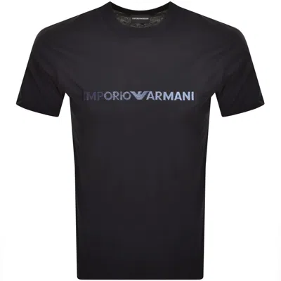 Armani Collezioni Emporio Armani Logo T Shirt Navy In Blue