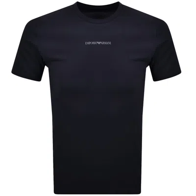 Armani Collezioni Emporio Armani Logo T Shirt Navy In Blue