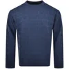 Armani Collezioni Emporio Armani Logo Wool Jumper Blue In Blue