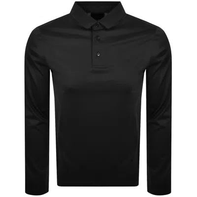 Armani Collezioni Emporio Armani Long Sleeved Polo T Shirt Black