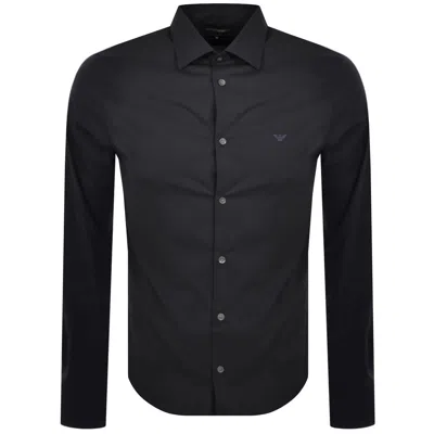 Armani Collezioni Emporio Armani Long Sleeved Shirt Navy In Black