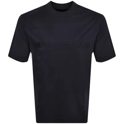 Armani Collezioni Emporio Armani Lounge Logo T Shirt Navy