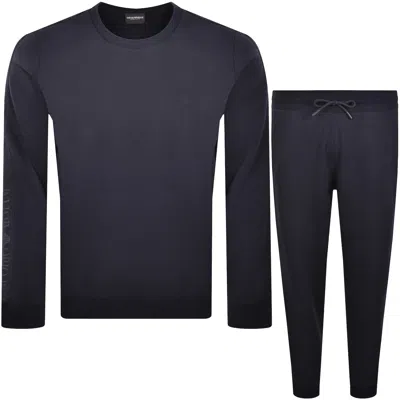 Armani Collezioni Emporio Armani Lounge Tracksuit Navy In Blue