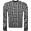 Armani Collezioni Emporio Armani Patterned Wool Jumper Black In Black
