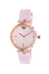 Armani Collezioni Emporio Armani Pink Leather Ladies Watch In Pink