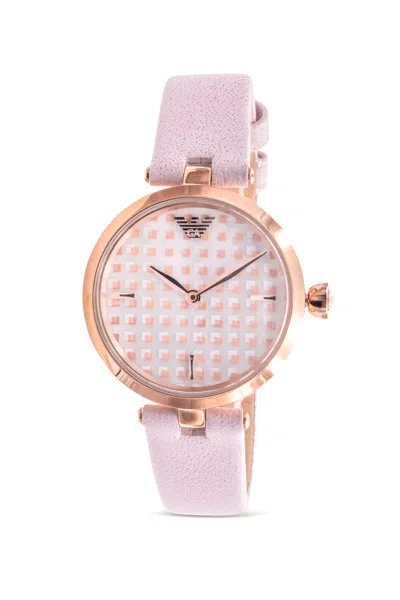 Armani Collezioni Emporio Armani Pink Leather Ladies Watch