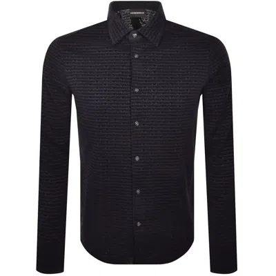 Armani Collezioni Emporio Armani Regular Fit Long Sleeved Shirt Navy