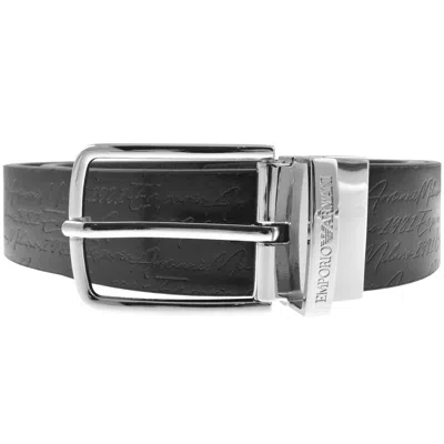 Armani Collezioni Emporio Armani Reversible Belt Gift Set Black In Gold