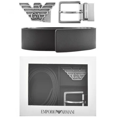 Armani Collezioni Emporio Armani Reversible Belt Gift Set Black