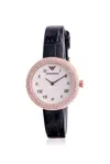 Armani Collezioni Emporio Armani Rose Gold-tone Leather Ladies Watch