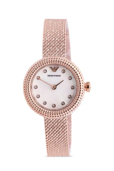 Armani Collezioni Emporio Armani Rose Gold-tone Mesh Ladies Watch