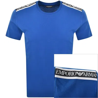 Armani Collezioni Emporio Armani Short Sleeve Logo T Shirt Blue