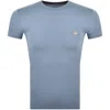 Armani Collezioni Emporio Armani Short Sleeve Logo T Shirt Blue In Blue