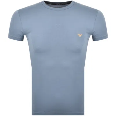 Armani Collezioni Emporio Armani Short Sleeve Logo T Shirt Blue