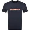 Armani Collezioni Emporio Armani Short Sleeve Logo T Shirt Navy In Blue