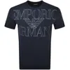 Armani Collezioni Emporio Armani Short Sleeve Logo T Shirt Navy In Blue