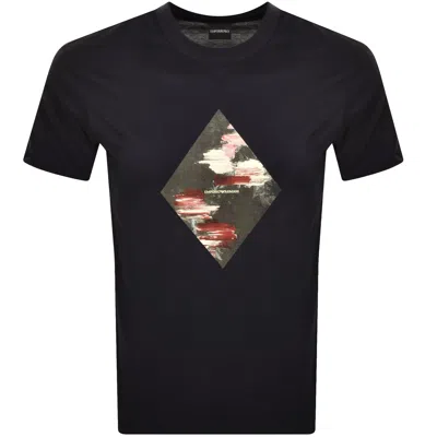 Armani Collezioni Emporio Armani Short Sleeve Logo T Shirt Navy