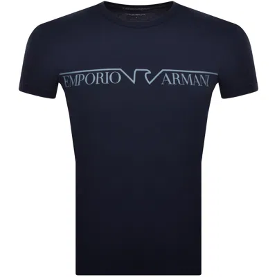 Armani Collezioni Emporio Armani Short Sleeve Logo T Shirt Navy