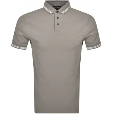 Armani Collezioni Emporio Armani Short Sleeved Polo T Shirt Beige