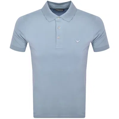 Armani Collezioni Emporio Armani Short Sleeved Polo T Shirt Blue