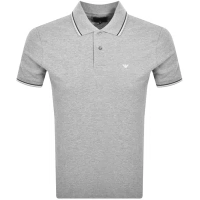 Armani Collezioni Emporio Armani Short Sleeved Polo T Shirt Grey In Gray