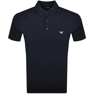 Armani Collezioni Emporio Armani Short Sleeved Polo T Shirt Navy In Blue