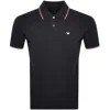 Armani Collezioni Emporio Armani Short Sleeved Polo T Shirt Navy In Black