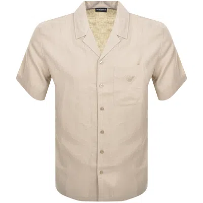 Armani Collezioni Emporio Armani Short Sleeved Shirt Beige In Neutral