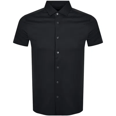 Armani Collezioni Emporio Armani Short Sleeved Shirt Navy In Black