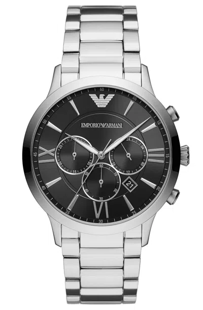 Armani Collezioni Emporio Armani Stainless Steel Chronograph Mens Watch In Silver