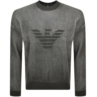 Armani Collezioni Emporio Armani Striped Jumper Grey