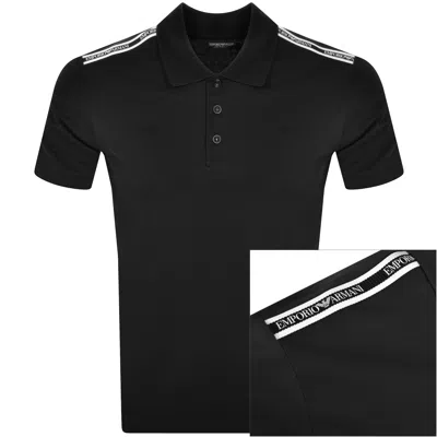 Armani Collezioni Emporio Armani Tape Polo T Shirt Black