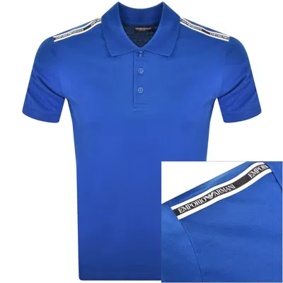Armani Collezioni Emporio Armani Tape Polo T Shirt Blue