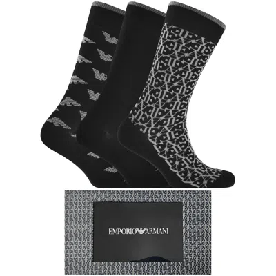 Armani Collezioni Emporio Armani Three Pack Socks Gift Set Black