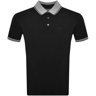 Armani Collezioni Emporio Armani Tipped Polo T Shirt Black