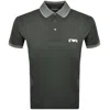 Armani Collezioni Emporio Armani Tipped Polo T Shirt Black Ink Green In Green