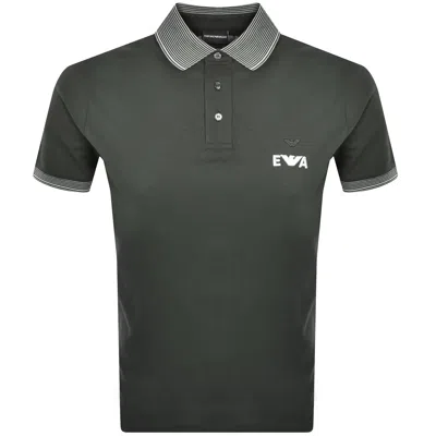 Armani Collezioni Emporio Armani Tipped Polo T Shirt Black Ink Green