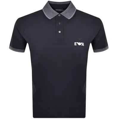 Armani Collezioni Emporio Armani Tipped Polo T Shirt Iconico Navy In Black