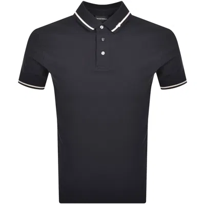 Armani Collezioni Emporio Armani Tipped Polo T Shirt Navy In Blue