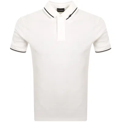 Armani Collezioni Emporio Armani Tipped Polo T Shirt White