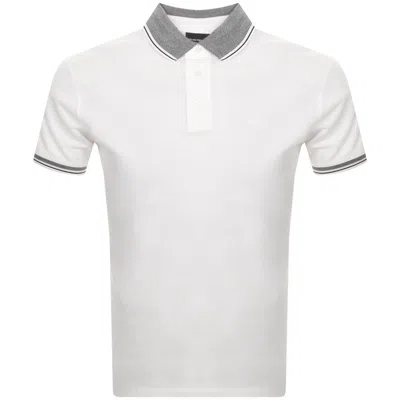 Armani Collezioni Emporio Armani Tipped Polo T Shirt White