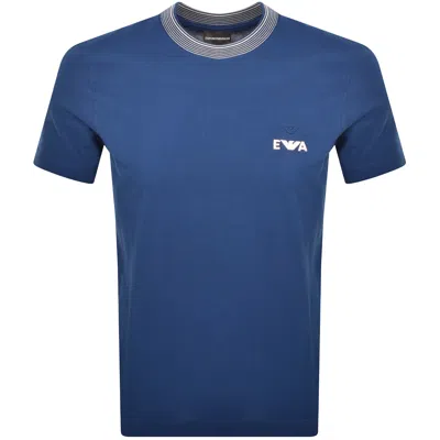 Armani Collezioni Emporio Armani Tipped T Shirt Estate Blue