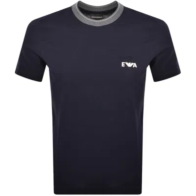 Armani Collezioni Emporio Armani Tipped T Shirt Iconico Navy In Blue
