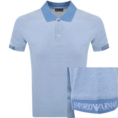 Armani Collezioni Emporio Armani Two Tone Polo T Shirt Blue