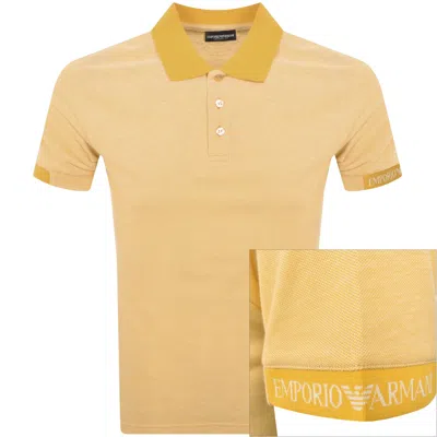 Armani Collezioni Emporio Armani Two Tone Polo T Shirt Yellow