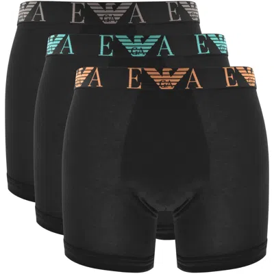 Armani Collezioni Emporio Armani Underwear 3 Pack Boxer Shorts Black