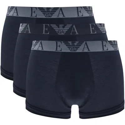 Armani Collezioni Emporio Armani Underwear 3 Pack Boxer Trunks In Blue