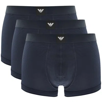 Armani Collezioni Emporio Armani Underwear 3 Pack Boxer Trunks In Blue