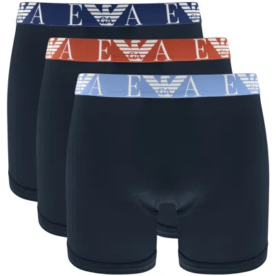 Armani Collezioni Emporio Armani Underwear 3 Pack Boxers In Blue