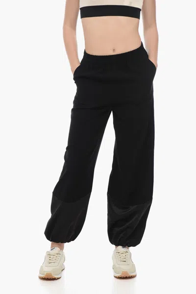 Armani Collezioni Emporio Balloon Fit Pants With Satin Bottom In Black